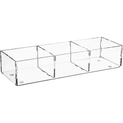 Sortierbox aus Plexiglas transparent, 3 Fächer, 240 x 80 x 50 mm - 93 156 21