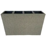 Blumentopf Raumtrenner Rattan-Optik mit vier Töpfen
