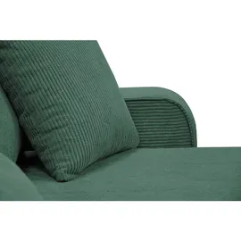 beautysofa Eckcouch Cordstoff U-Form mit Schlaffunktion 2-Sitzer Grün