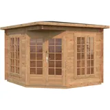 Palmako Pavillon Melanie 7 m2 Low - 28 mm hellbraun tauchgrundiert