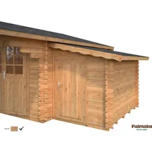 Palmako Anbauschuppen 3,1 m2 - 28 mm Braun