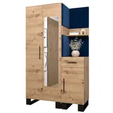 ABIKS MÖBEL Garderoben-Set ARTIN Set 16 Garderobe mit gepolsterten Paneelen, Industriell Design blau