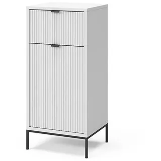 Vicco Midischrank Eliza Weiß 40 x 87 cm mit Tür und Schublade