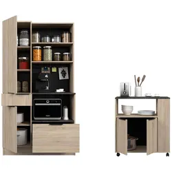 Küchenschrank-Set Fumay - Eiche / Beton dunkel