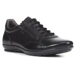 Schnürschuh GEOX, Herren, Gr. 43,5, schwarz, Leder, Textil, klassisch, Schuhe, Business Schuh, Sneaker in eleganter Form