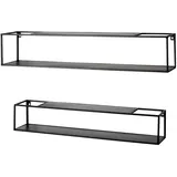 Haku-Möbel Wandregal 75 x 14 x 14 cm Schwarz