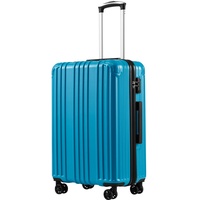 COOLIFE Hartschalenkoffer Rollkoffer Reisekoffer, erweiterbares Gepäck (nur XL Koffer erweiterbar), PC+ABS-Material leicht mit TSA-Schloss und 4 Räder 2 Jahre Garantie, langlebig(Türkisblau, XL(76cm))