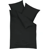 Kaeppel Mako-Satin Bettwäsche Uni 3000/640 schwarz 200x200 cm / 2x 80x80 cm
