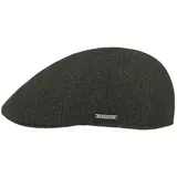 Stetson Texas Herringbone Cap - Schiebermütze Herren - Flatcap mit Baumwollinnenfutter - Schirmmütze Herbst/Winter - Herrenmütze Oliv-schwarz XL (60-61 cm) - XL