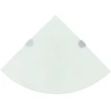 furnicato Wandregal Wand-Eckregal aus Hartglas 35 x 35 cm Weiß, 2er-Set, 2-tlg., Belastbare Glasablage aus Sicherheitsglas für Bad und Wohnzimmer weiß 35 cm x 0.8 cm