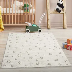 Kinderteppich CARPET CITY "MARA725", beige (creme), B:120cm H:11mm L:160cm, Obermaterial: 70% Polypropylen, 30% Polyester, Teppiche, Kinderzimmer, Kurzflor,robust,Tiere, Spielzimmer