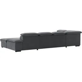 sit&more Wohnlandschaft SIT & MORE "Alcudia U-Form", grau (dunkelgrau), B:349cm H:73cm T:226cm, 98% Polyester, 2% Polyamid, Sofas, Wohnlandschaft, wahlweise mit Bettfunktion