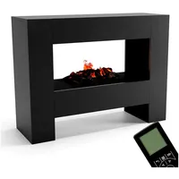 GLOW FIRE Elektrokamin Fallada Wasserdampf, Standkamin, Elektrischer Kamin, Wasserdampfkamin mit 3D Feuer und Knisterfunktion schwarz