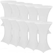 nyvi Stehtischhusse NYVIGala - Elastische Stretchhusse für Stehtische & Bistrotische Farbe:Weiß;Größe:Ø 80-85 cm - 10er Set