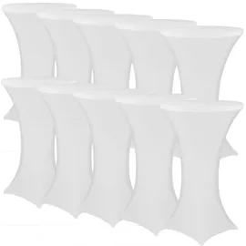 nyvi Stehtischhusse NYVIGala - Elastische Stretchhusse für Stehtische & Bistrotische Farbe:Weiß;Größe:Ø 80-85 cm - 10er Set