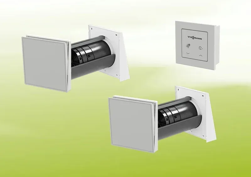 2x Viessmann Vitovent 100-D Typ H40E B55 (L) mit Bedienteil 100-D Leitung Lüftun...