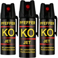Pfefferspray KO Jet Hundeabwehr Verteidigungsspray 40ml Abwehrspray Pepper Defender Jet 50 ml 3er Set