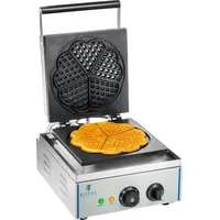 Royal Catering Waffeleisen Waffelautomat Waffel Maker Herzform 1500W Timer Edelstahl Gastro Xxl, Waffeleisen, Silber