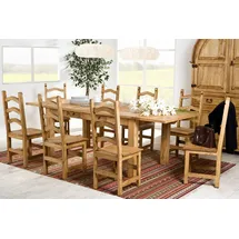 1a Direktimport Mexikanischer Esstisch - ausziehbar bis 240x90 cm - mit Ansteckplatten - Landhausstil - Pinie - Massivholz