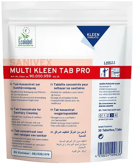 Sanivex MULTI KLEEN TAB PRO 30 Stück im Beutel 30 Stück Reinigungstabs für die Fächenreinigung Sanitär