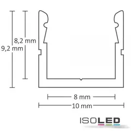 ISOLED SURF8 LED-Profil Aluminium schwarz 200cm
