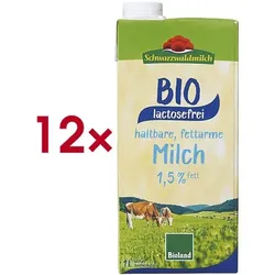 Schwarzwaldmilch LAC 12er-Pack Bio haltbare Milch »lactosefreie fettarme Bio H-Milch 1,5% Fett«