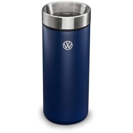 Volkswagen 5H0069604 Thermobecher New Trinkflasche Edelstahl Lasergravur, blau
