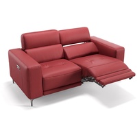 Ledercouch 2-Sitzer VIGO Ledergarnitur Relaxsofa - Rot