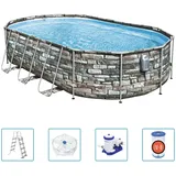 BESTWAY Power Steel Comfort Jet Series Pool-Set Oval 610x366x122 cm