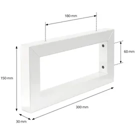 ML-Design Wandkonsole Weiß, Metall, 15x3x30 cm, Wohnzimmer, Regale, Wandboards