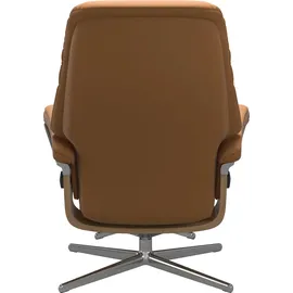 Stressless Relaxsessel STRESSLESS "Sunrise", braun (new caramel), B:83cm H:105cm T:74cm, Sessel, Relaxsessel, mit Cross Base, Größe S, M & L, Holzakzent Eiche
