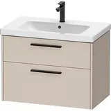 Duravit D-Code Waschtischunterschrank DC46720BD910000 ,Griff Diamantschwarz, Taupe Matt, Wandhängend, Schubkästen 2, 784x555x460 mm