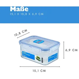 Lock & Lock Frischhaltedose rechteckig transparent 15 x 11 x 7 cm 0,6 l