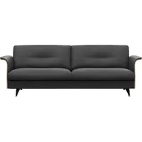 FLEXLUX 3-Sitzer Glow Designsofa, bequem und komfortabel durch hochwertigen Sitzaufbau, Skandinavisches Design, hochwertige Verarbeitung, Armlehne walnuss schwarz