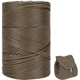 ZHANGXIAOMIN Polyester Garn 3mm X 225m,Makramee Garn 3mm,Makramee Band,Polypropylene Yarn,Geflochten Makramee Schnur Farbig,garn Zum Häkeln Für Stricken,Dekoration DIY Handwerk (Dunkles Kamel)