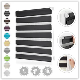 Lichtblick Duo Rollo / Doppelrollo Klemmfix 90 x 150 cm anthrazit