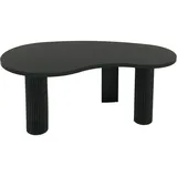 Mendler Couchtisch HWC-O29, Beistelltisch Sofatisch, organische Form Melamin Holz, 45x110x60cm Holzoptik schwarz