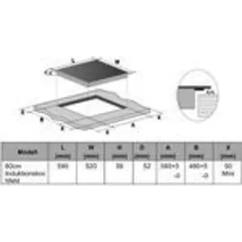 Wolkenstein Induktionskochfeld 60 cm autark 2 Doppel-Flexzonen WIF60-2FZF - Wolkenstein