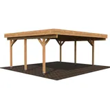 Palmako Karl Doppel-Carport 600 x 512 cm Braun tauchgrundiert