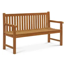 OUTFLEXX Ontario 3-Sitzer Gartenbank, natur, Teakholz, 150x62x92cm, fein geschliffen