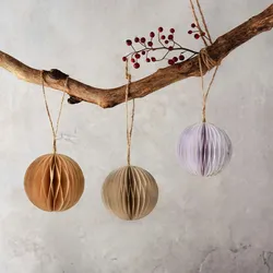 Rebecca Mobili 12 Anhängern für Weihnachtsbaum aus Papier, 3 verschiedene Farben