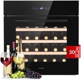 Klarstein Weinkühlschrank, 1 Zonen Getränkekühlschrank Klein, Kleiner Weinschrank, Wein-Kühlschrank Klein mit Glastür, Indoor/Outdoor Flaschenkühlschrank, Einbau Wine Fridge 5-18°C, 30 Flaschen