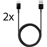 2x Typ-C Ladekabel für Original Samsung Galaxy S10, S10e, S10 Plus, S10 Lite Datenkabel 1,2m schwarz USB-Ladegerätkabel Aufladekabel Type-C Charg... - Schwarz