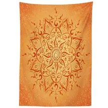ABAKUHAUS Tischdecke Blatt Orange Mandala 140 x 170 cm Orange