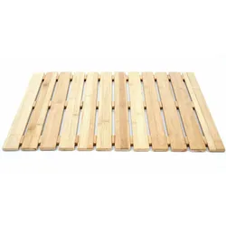 Mendler Badematte HWC-E73, Duschmatte Badvorleger Badteppich, Bambus rutschfest, 60x50cm