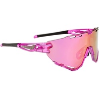 Swiss Eye SWISSEYE Mantra Sportbrille (100% UVA-, UVB- und UVC-Schutz, verstellbarer Nasenbereich & gummierte Bügelenden, splitterfreies Material TR90, inkl. Etui), shiny laser pink
