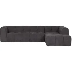Ecksofa Grid aus Chenille-Gewebe Rechts, Grau