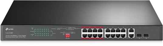 TL-SL1218MP 16-Port 10/100 Mbps + 2-Port Gigabit Rackmount Switch with 16-Port PoE+