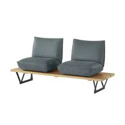 KOINOR Kufenbank  Leder Schwof , blau , Maße (cm): B: 190 H: 88 T: 70.0