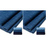 IPEA Jeansstoff Blau 100% Baumwolle - Made in Italy - 150 x 100 cm - Leichter Denim-Stoff Einfarbig für Kleidung, Nähen, Accessoires, Jacken, Hemden – Grammatur 475 g/m2 – Mittelblau (Packung mit 2)